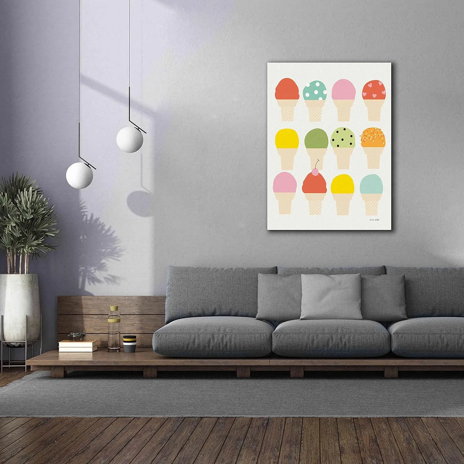 'Single Scoops' by Ann Kelle Designs, Canvas Wall Art, 40"x54"