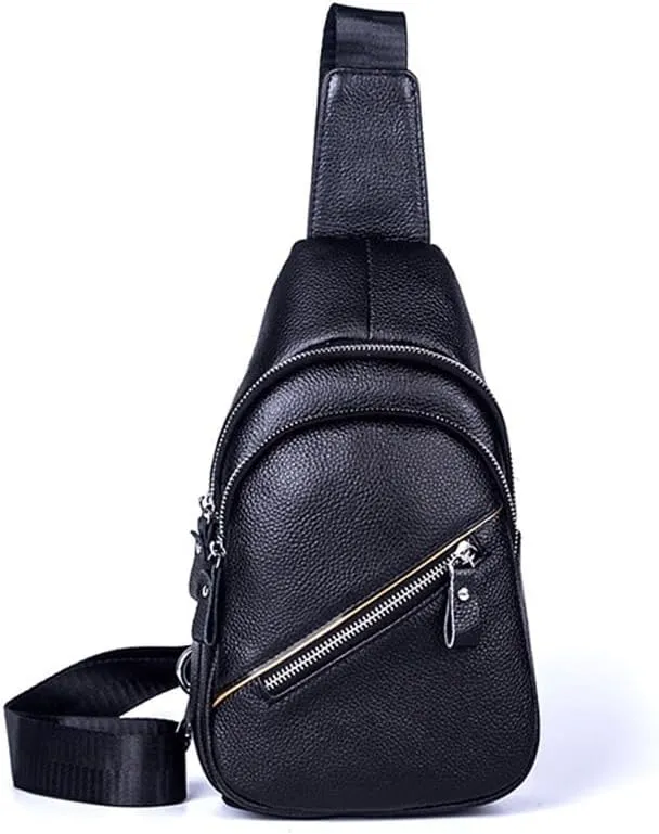 Single Shoulder Crossbody Bag Top Layer Cowhide Small Backpack Chest Bag