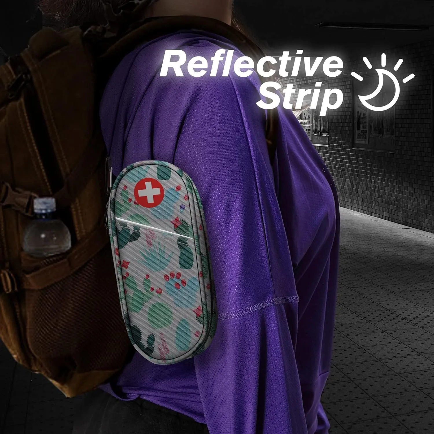 SITHON EpiPen Medical Carrying Case Insulated, Travel Medication Organizer Bag Emergency Medical Pouch Holds 2 EpiPens, Asthma Inhaler, Anti-Histamine, Auvi-Q, Allergy Medicine Essentials, Cactus