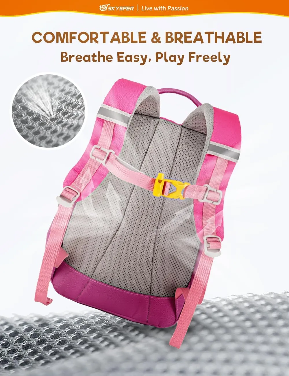 SKYSPER Small Toddler Backpack with Safety Anti-lost Leash Kids Travel Daypack for Preschool Kindergarten for Boys Girls