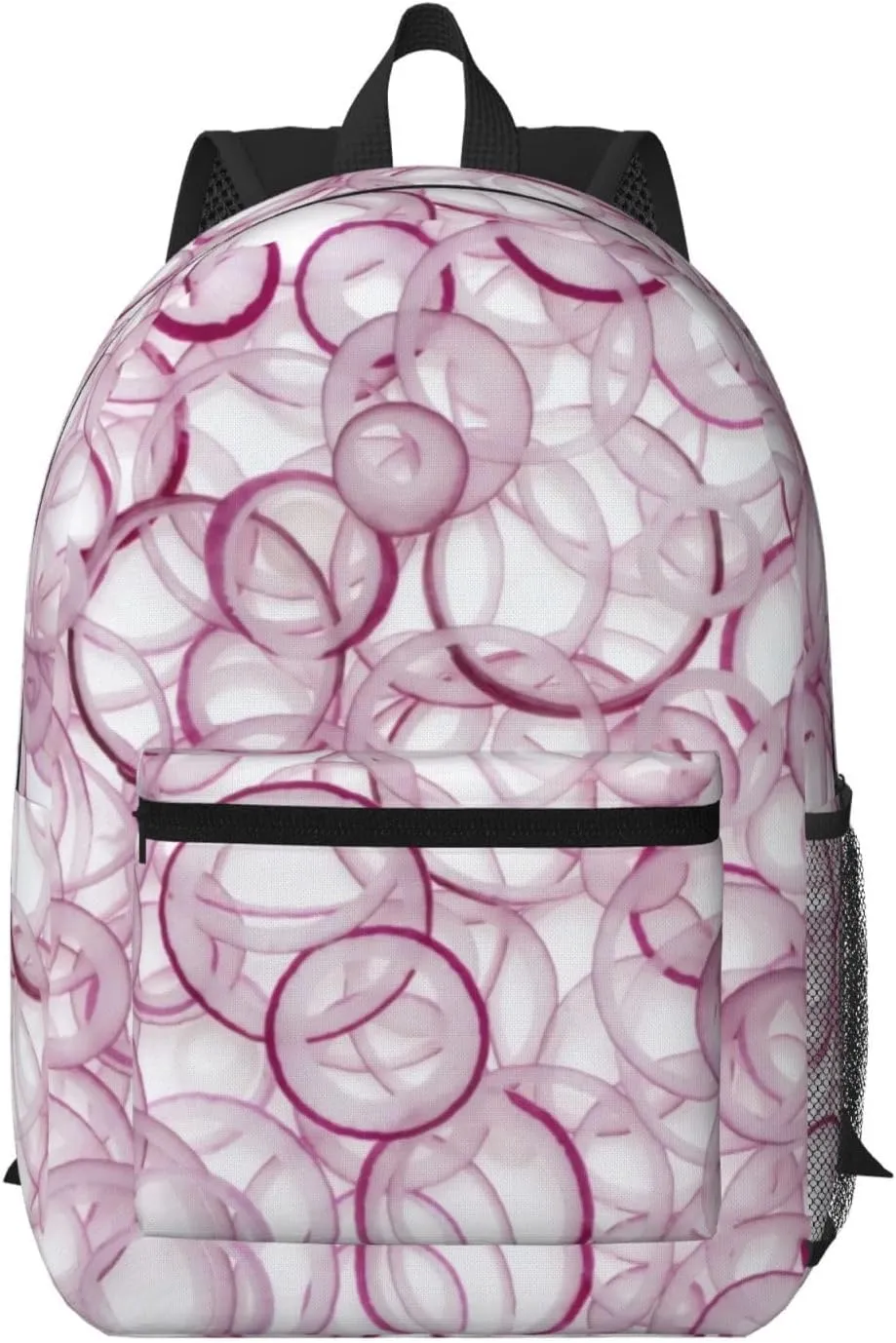 Slice Red Onion Rings Pattern Backpack for Worker Business Hiking Travel Shoulders Bag Fashion Backpack