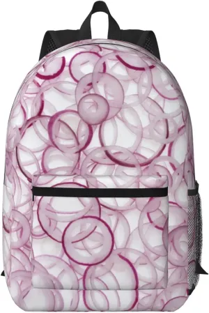 Slice Red Onion Rings Pattern Backpack for Worker Business Hiking Travel Shoulders Bag Fashion Backpack
