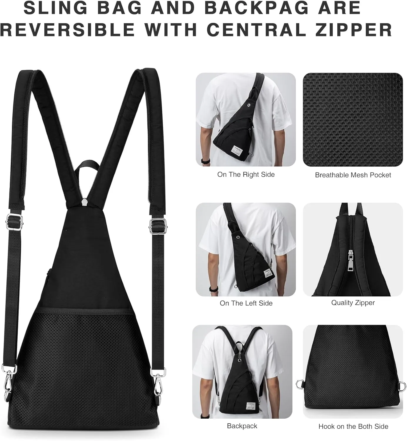 Sling Bag Crossbody Daypack for Men & Women Shoulder Bag for Hiking, Travelling, outdoors, Sports, Cycling, Casual