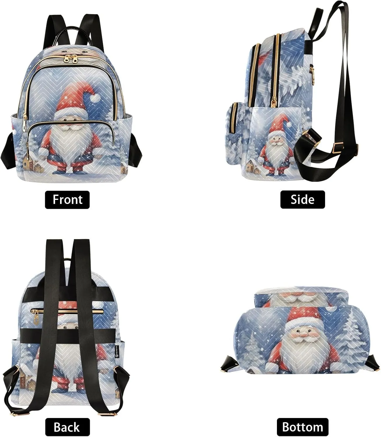 Small Backpack Purse for Women, Winter Dwarf Travel Bag Casual Daypack Shoulder Bag