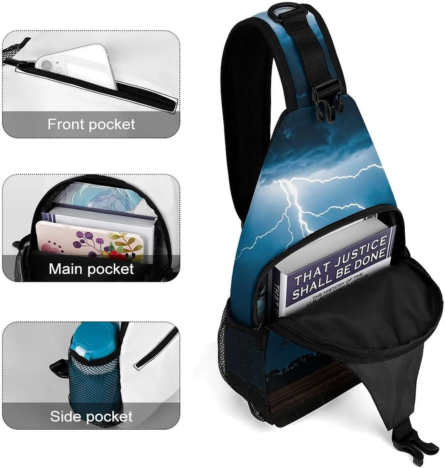 Small Crossbody Sling Backpack Dragonfly Chest Bags for Traveling Chest Fashion Shoulder Bag