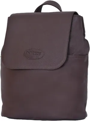 Small Leather Backpack Purse for Women & Men, Semi Veg Goat Skin, Stylish Leather Backpack Purse with Multiple Pockets (Brown)