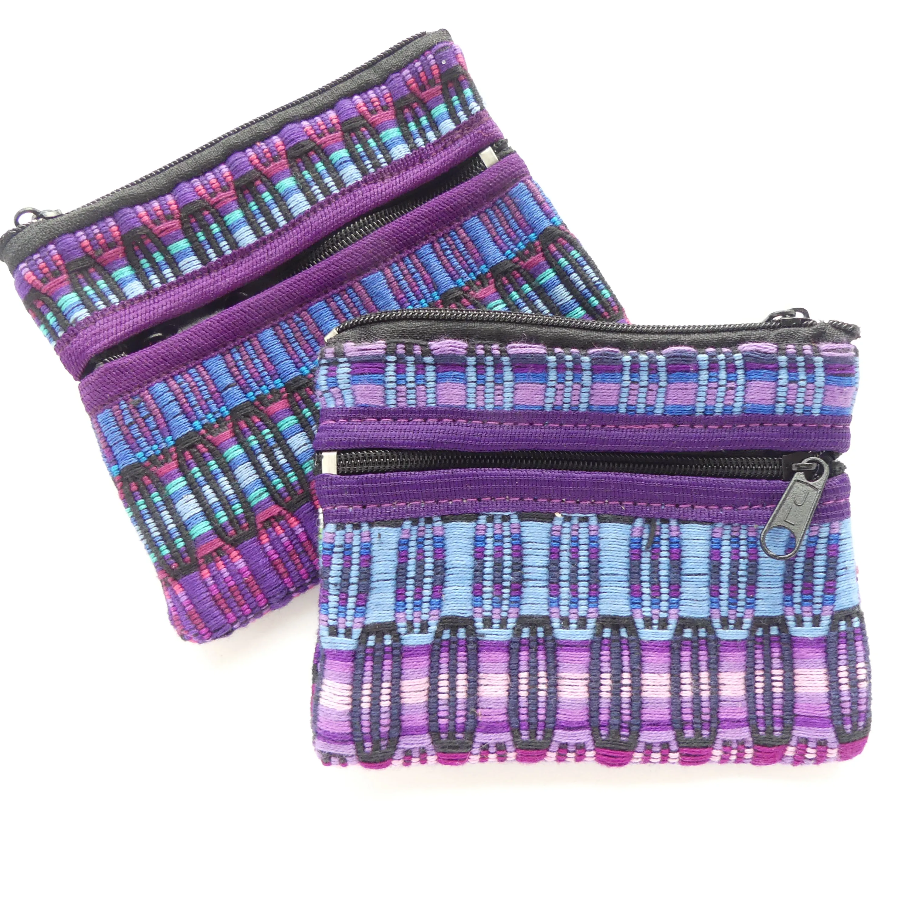 Small Pouch, Multi-Color, 4x3.5 inches, 3 Zippered Compartments