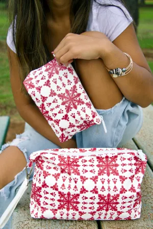 Small Pouch Queen Emma Summer Palace Collaboration  - Queen's Quilt Red and White