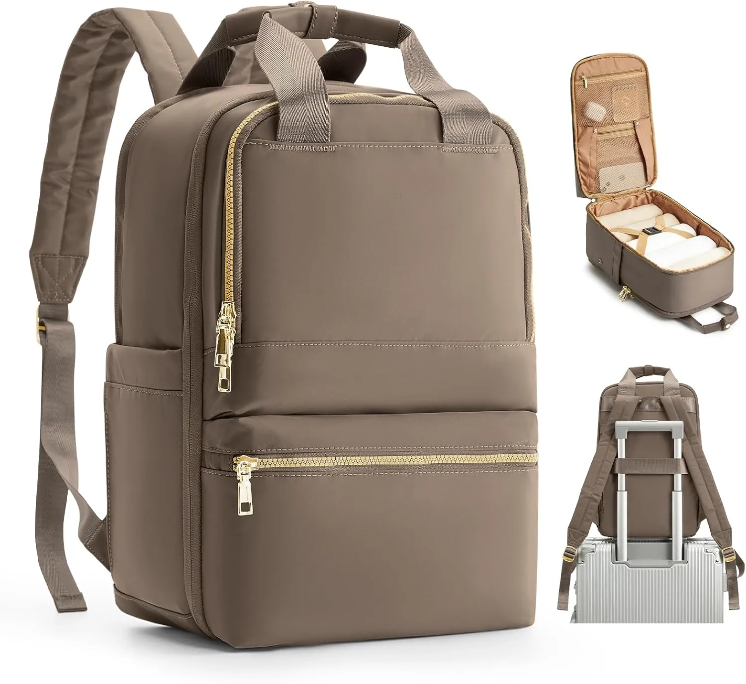 Small Travel Backpack For Women Travel Backpack Carry On Flight Approved Carry On Backpack Personal Item Travel Bag Laptop Teacher Backpack Work Backpack For Traveling On Airplane Brown