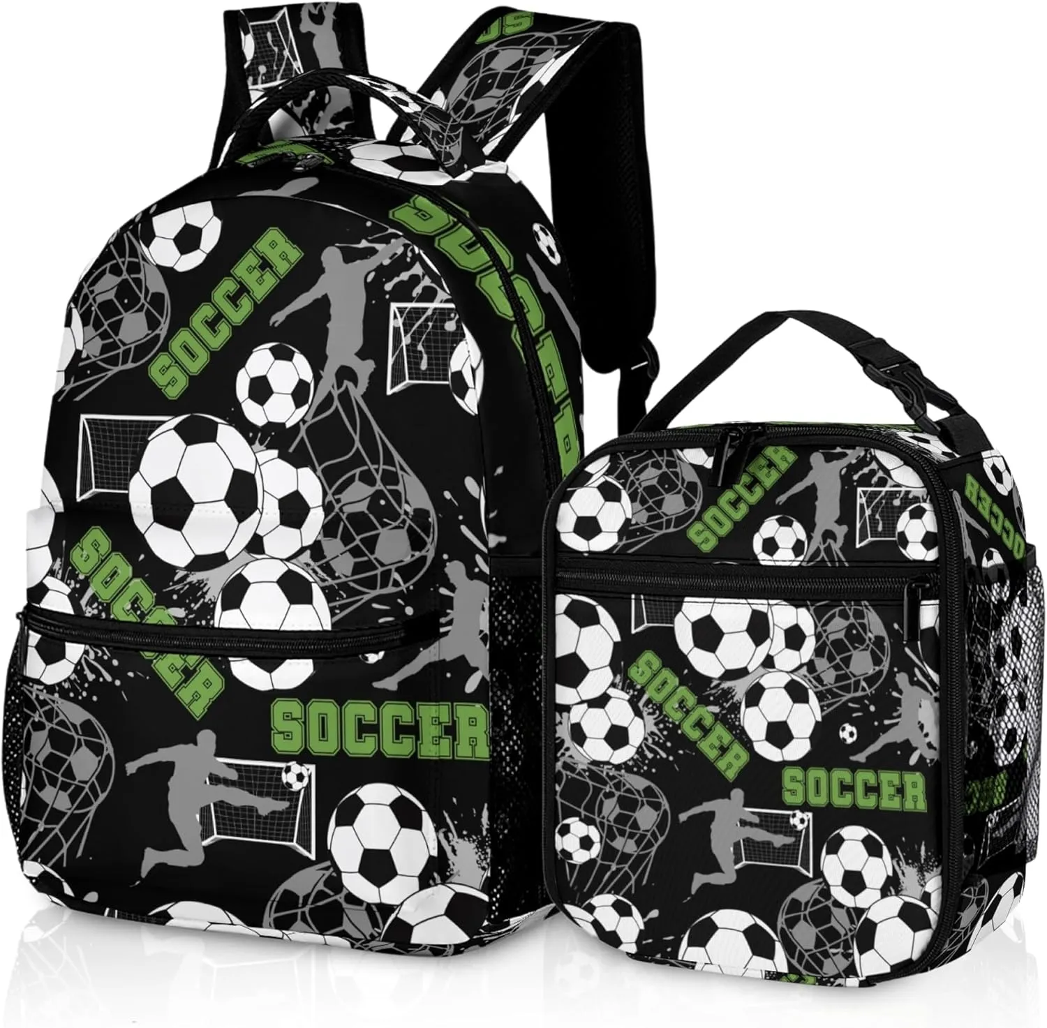 Soccer Backpack with Lunch Box Lightweight Casual Travel Soccer Backpack 17 inch