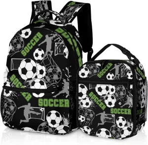 Soccer Backpack with Lunch Box Lightweight Casual Travel Soccer Backpack 17 inch