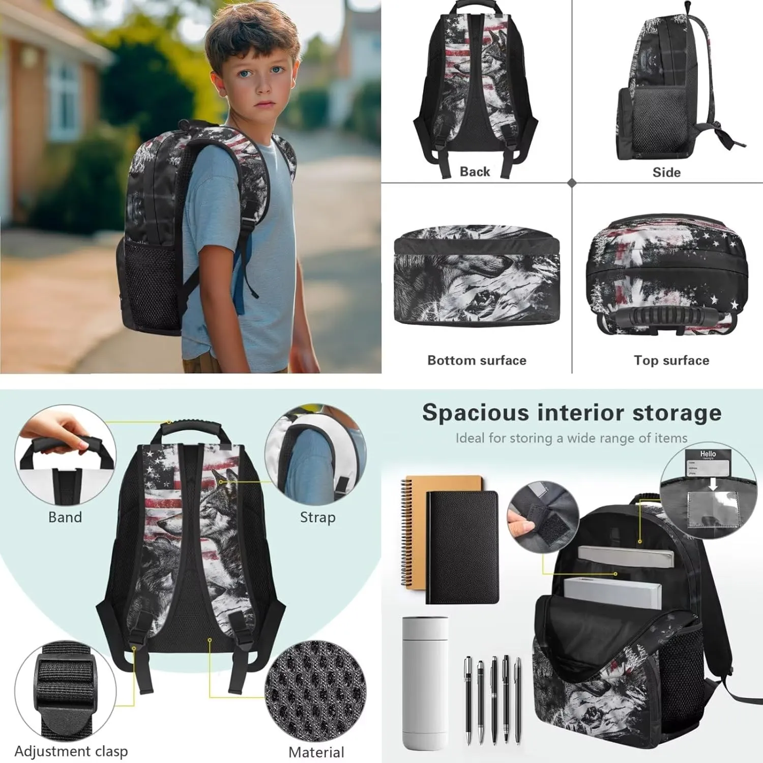 Soccer Kids Backpack and Lunch Box Set Boys,Little Boys Bookbag Age 6-8 Preschool Middle School Bag Set for Toddler Big Boy Cool Football Pencil Box for Back to School Gifts