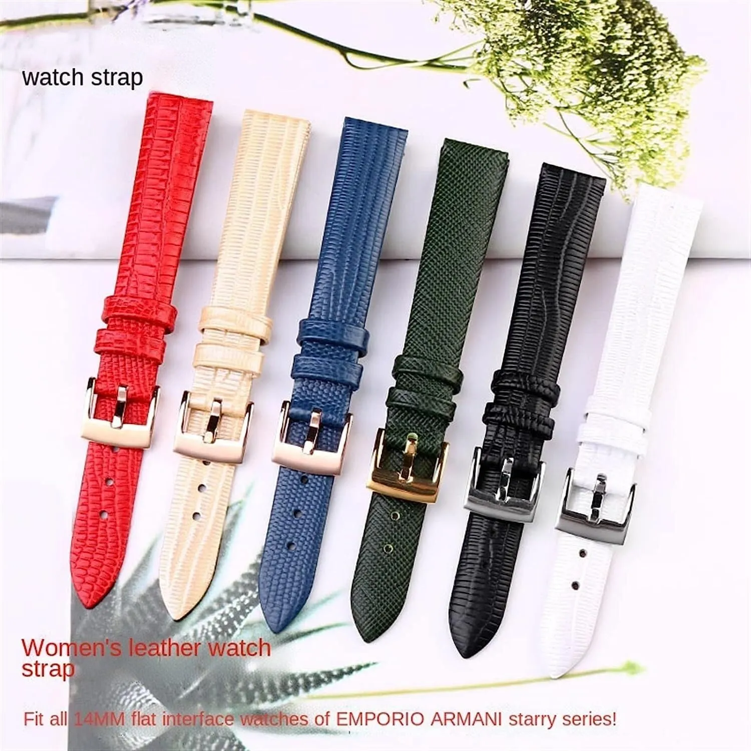 Soft Genuine Leather watch strap For Armani AR1681 1683 1882 1926 1726 Thin Women Wristband Watch replacement accessories