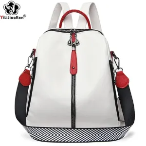 Soft Leather Fashion Backpack for Women Eye-Catching Large Capacity Travel Rucksack Shoulder Bag Ladies Bookbag