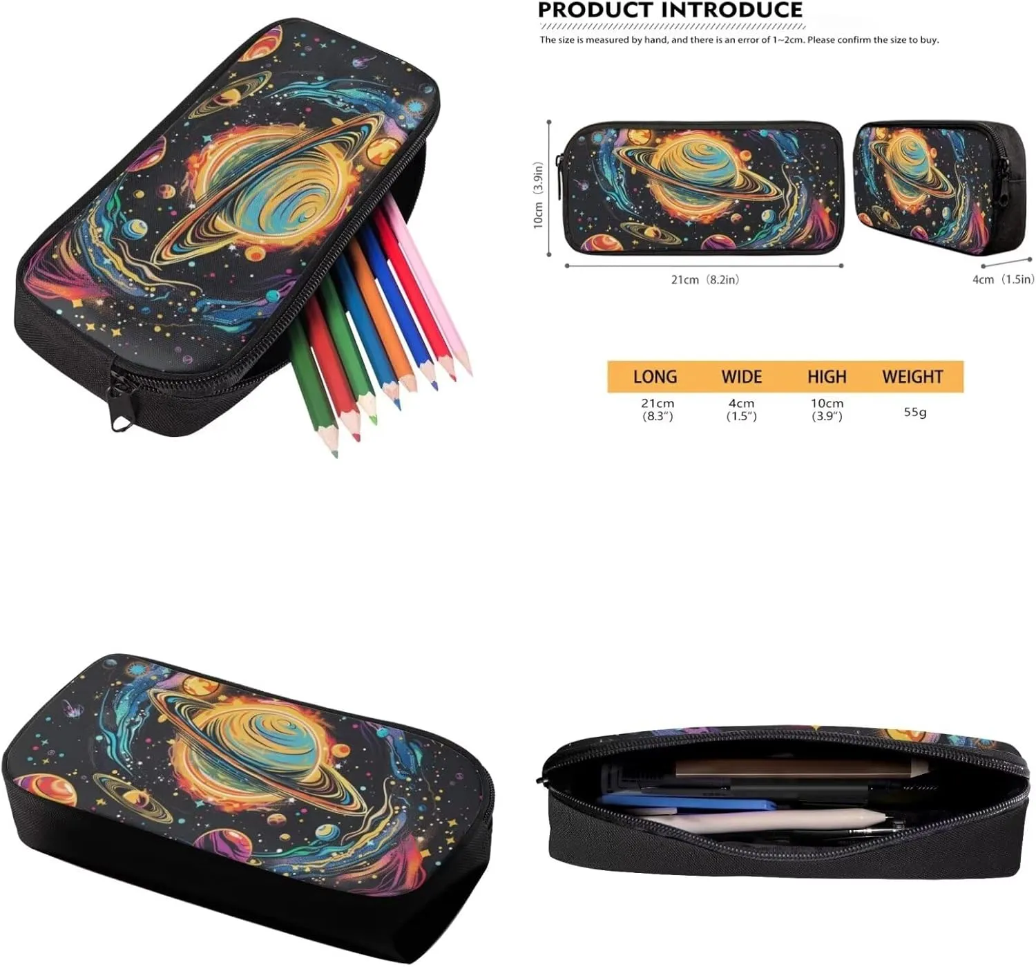 Solar System Backpack for Boys Girls 3PCS Backpack Set with Lunch Bag Pencil Case Cool Galaxy Bookbags for Children Teens Lightweight 12 Inch Backpack 3 in 1 Set for School Travel