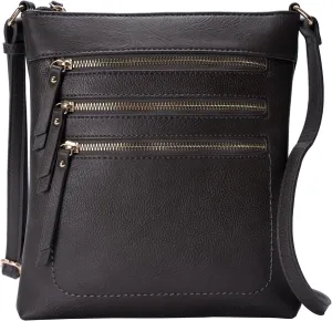Solene Crossbody Bag Functional Multi Pocket Messenger Purse Top Zip Closure Shoulder Handbag With Adjustable Strap