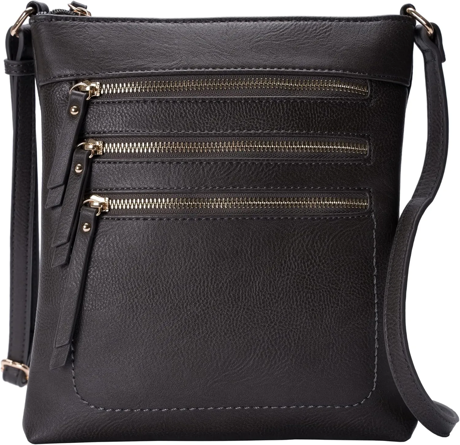 Solene Crossbody Bag Functional Multi Pocket Messenger Purse Top Zip Closure Shoulder Handbag With Adjustable Strap