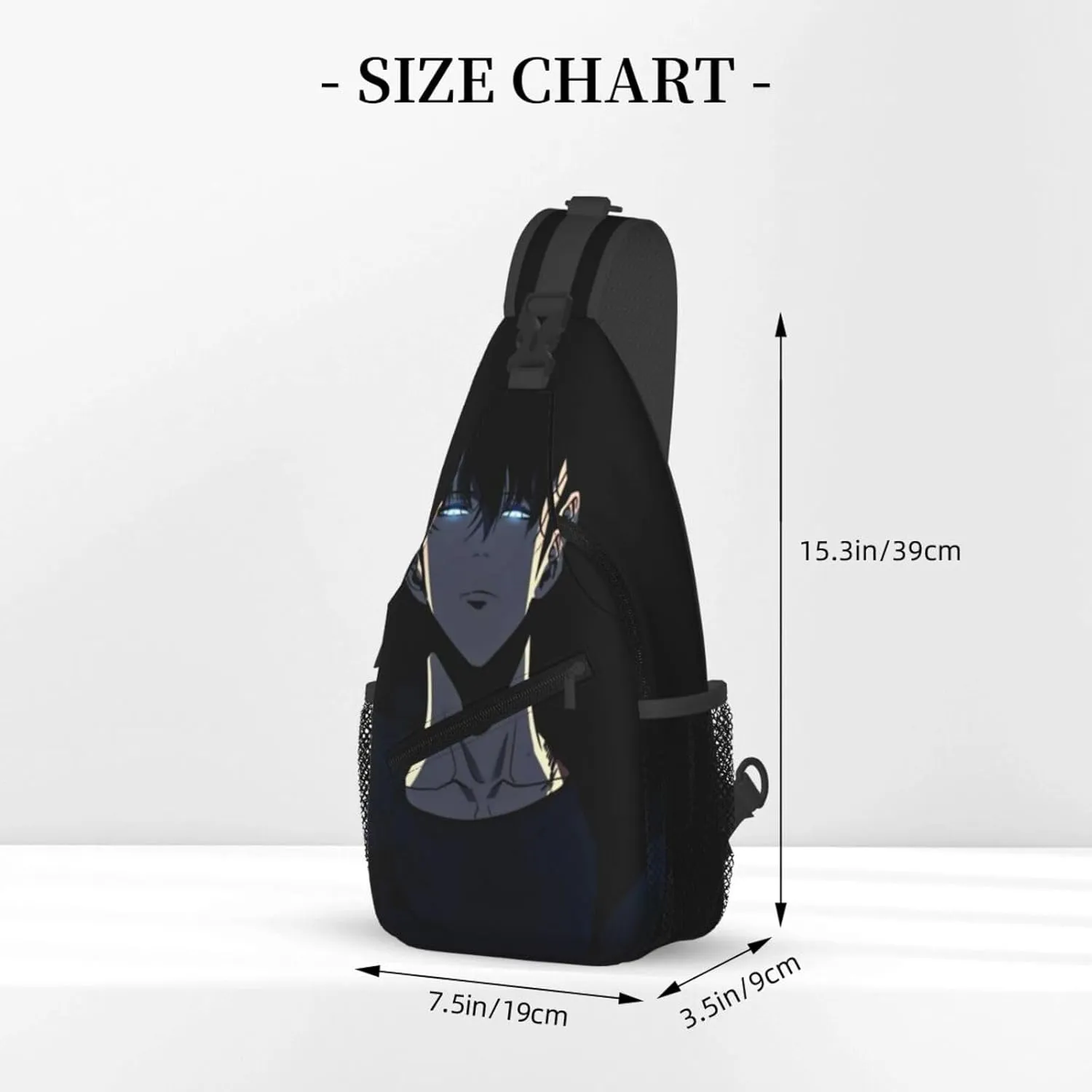 Solo Manga Leveling Crossbody Sling Backpack Sling Bag Multipurpose Travel Hiking Chest Bag Daypack for Women Men