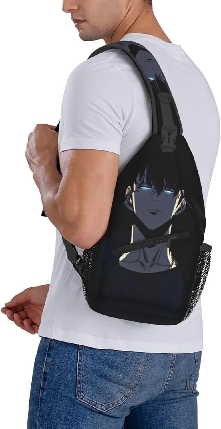 Solo Manga Leveling Crossbody Sling Backpack Sling Bag Multipurpose Travel Hiking Chest Bag Daypack for Women Men