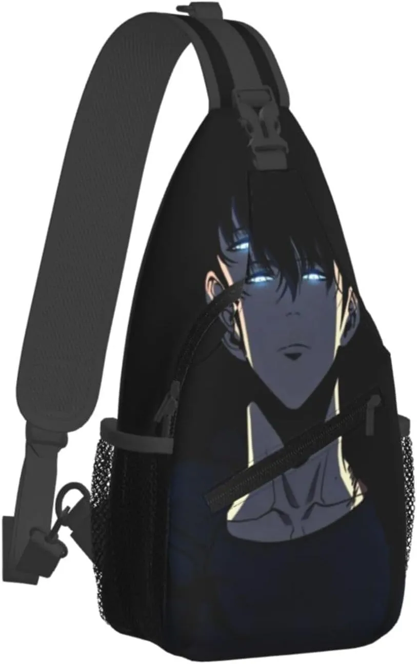 Solo Manga Leveling Crossbody Sling Backpack Sling Bag Multipurpose Travel Hiking Chest Bag Daypack for Women Men