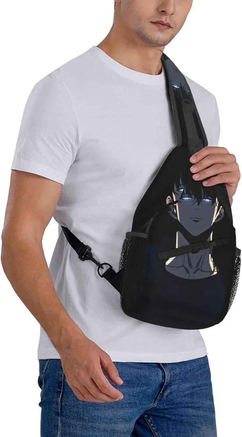 Solo Manga Leveling Crossbody Sling Backpack Sling Bag Multipurpose Travel Hiking Chest Bag Daypack for Women Men