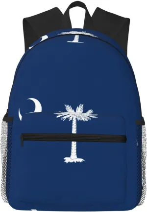 South Carolina Flag College Backpack For Women Men,Lightweight Travel Bag Backpack With Pockets