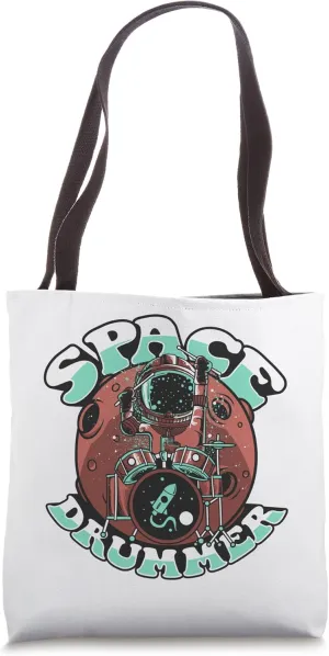 Space Drummer Cosmonaut Astronautical Spacecraft Astronaut Tote Bag