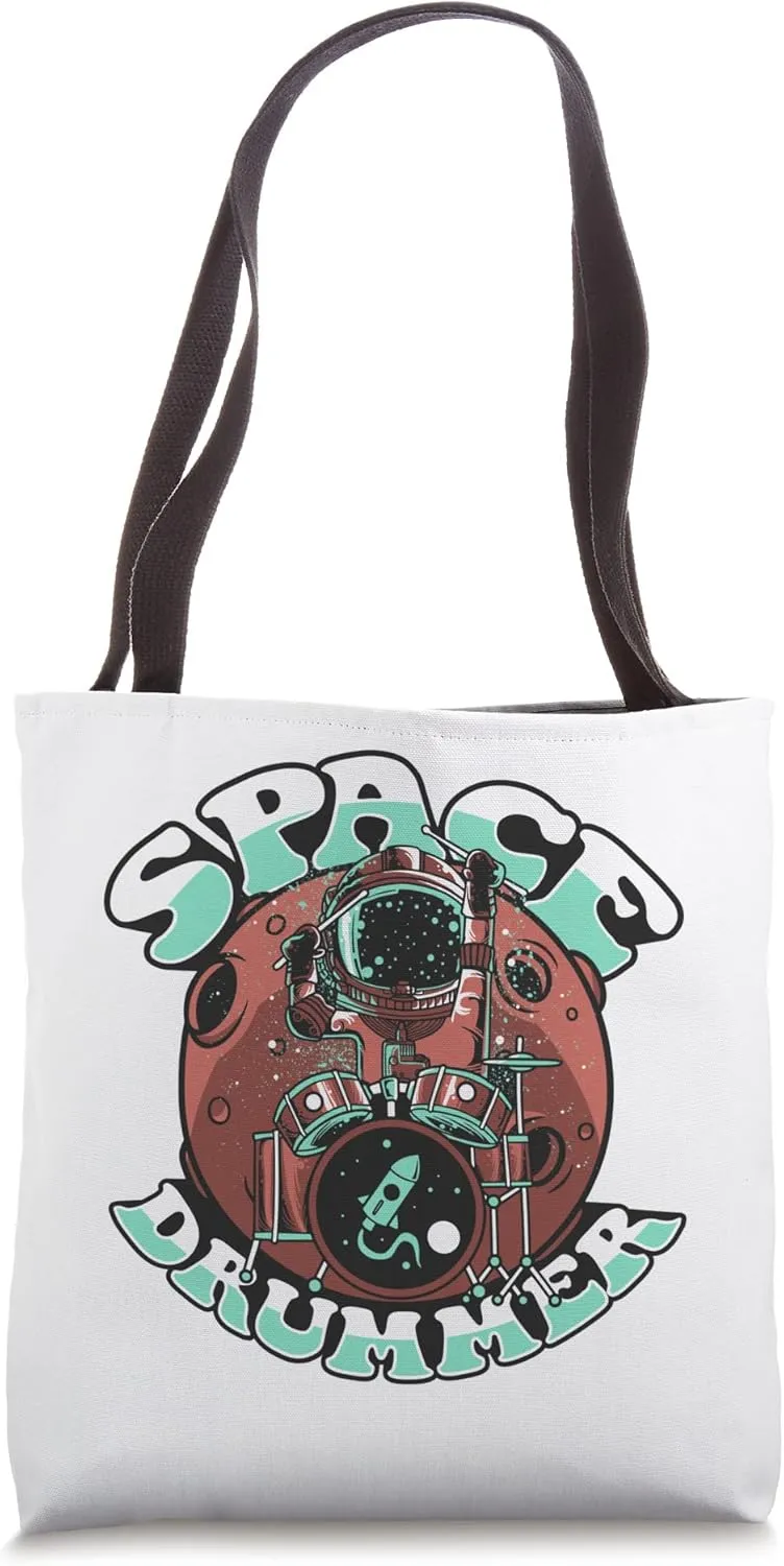 Space Drummer Cosmonaut Astronautical Spacecraft Astronaut Tote Bag