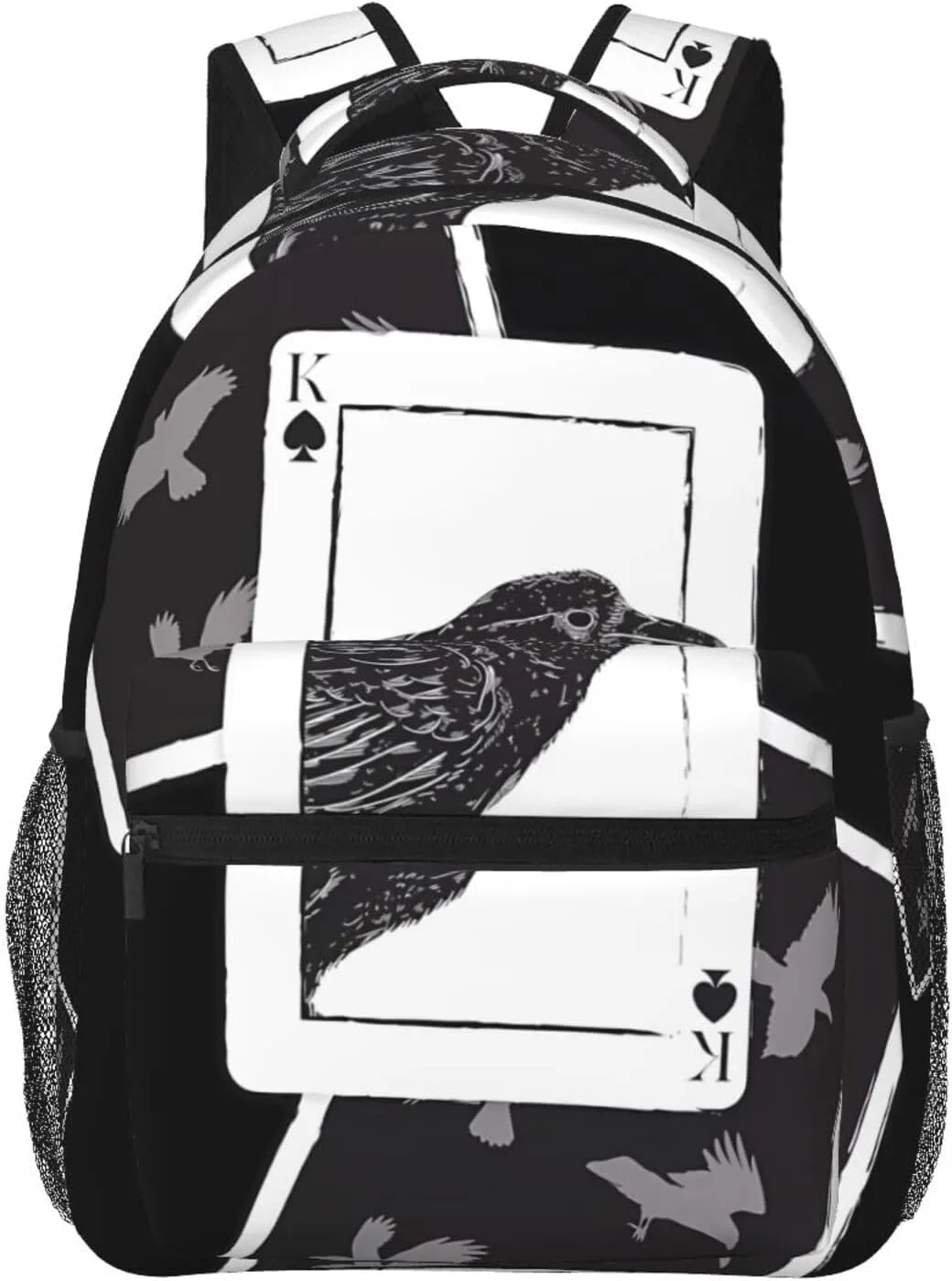 Spades Six Crows Backpack Casual Pack Bag Laptop Backpack With Side Pocket Front Zipper Pocket Bookpack Travel Daypack Picnic Rucksack