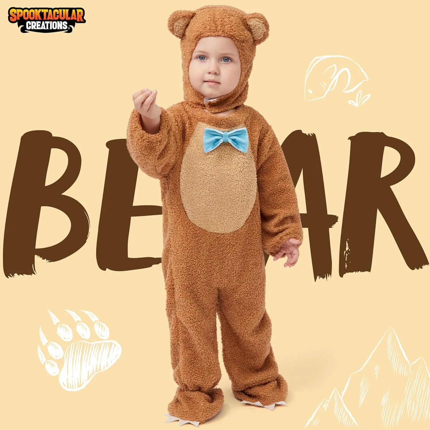 Spooktacular Creations Halloween Baby Bear Costume for Kids,Toddler Halloween Dress Up Party