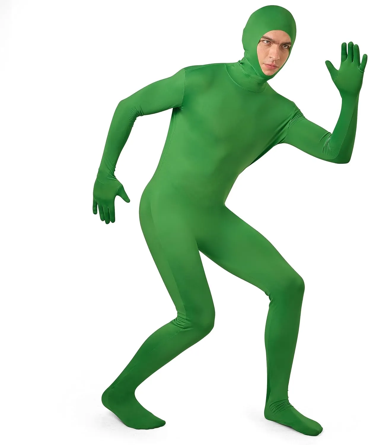 Spooktacular Creations Mens Halloween Costume Open Face Bodysuit Jumpsuit, Zentai Costume Bodysuit for Halloween Party