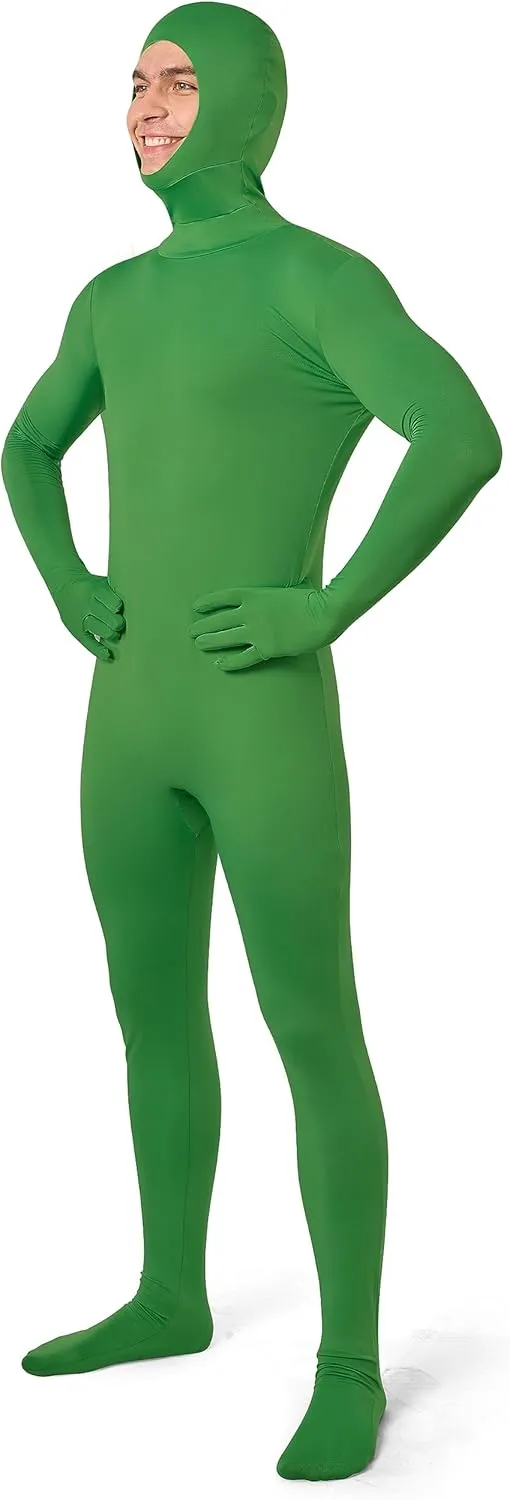 Spooktacular Creations Mens Halloween Costume Open Face Bodysuit Jumpsuit, Zentai Costume Bodysuit for Halloween Party