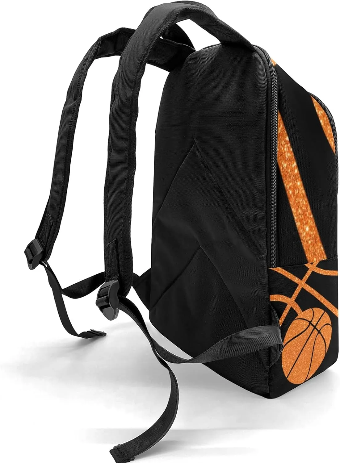 Sport Basketball Orange Personalized Backpack for Teen Custom Travel Backpack for Boys Girs Bookbag Casual Bag Name Gift, Design 12, EU5566SS