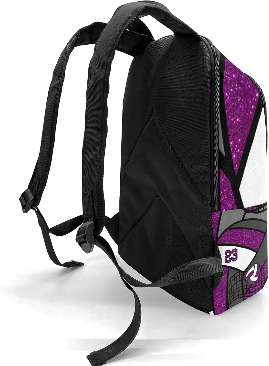 Sport Volleyball Glitter Grape Personalized Backpack for Teen Custom Travel Backpack for Boys Girs Bookbag Casual Bag Name Gift, Design 10, EU5566SS