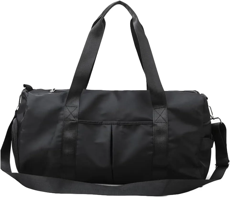 Sports Gym Bag Dance Bag Carry On Weekender Bag for Girls Teen Women, Waterproof Travel Duffle bag with Wet Pocket and Shoe Compartment (Bag Only, Black)