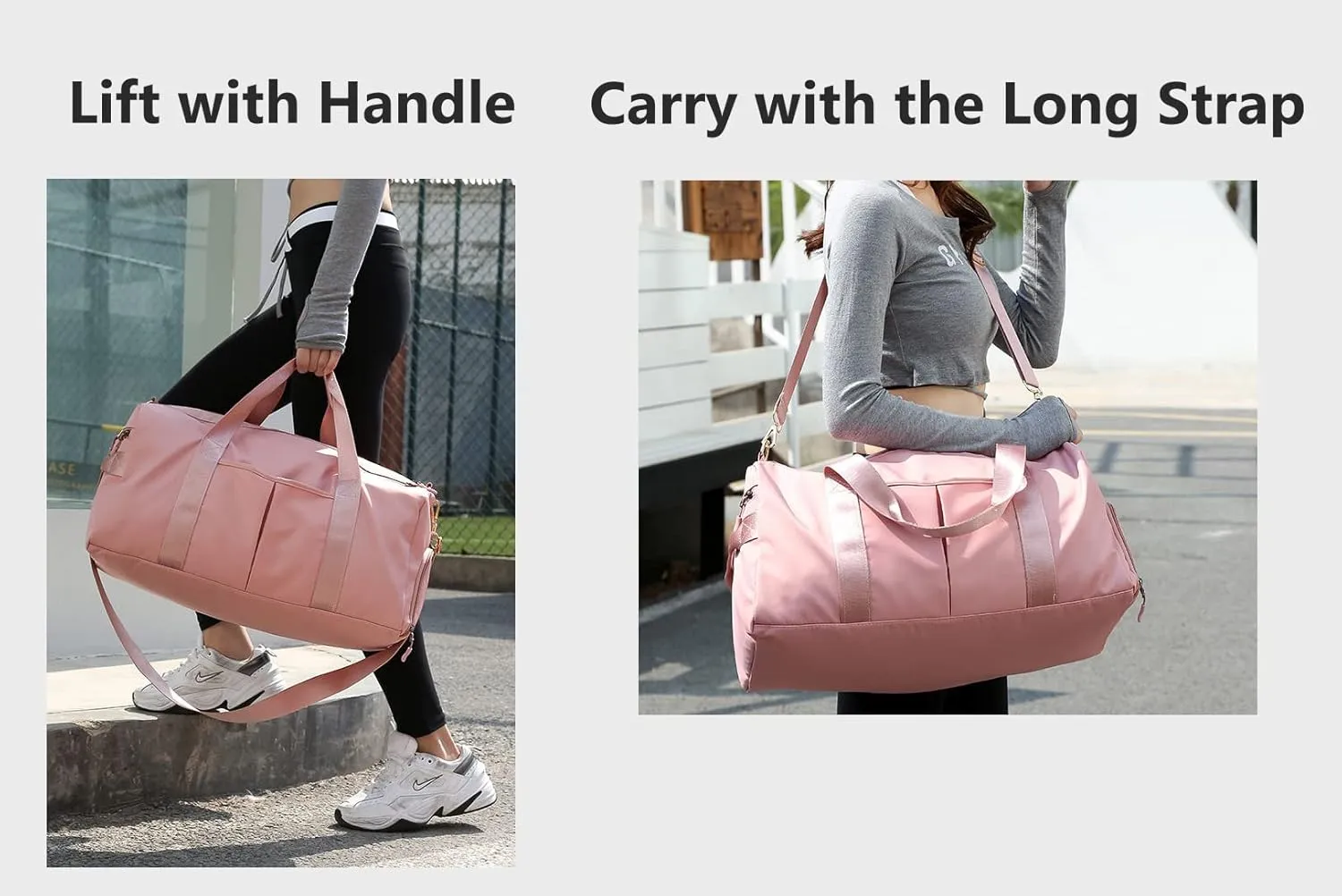 Sports Gym Bag Dance Bag Carry On Weekender Bag for Girls Teen Women, Waterproof Travel Duffle bag with Wet Pocket and Shoe Compartment (Bag Only, Black)