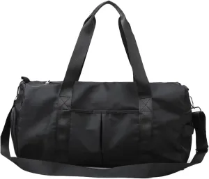 Sports Gym Bag Dance Bag Carry On Weekender Bag for Girls Teen Women, Waterproof Travel Duffle bag with Wet Pocket and Shoe Compartment (Bag Only, Black)