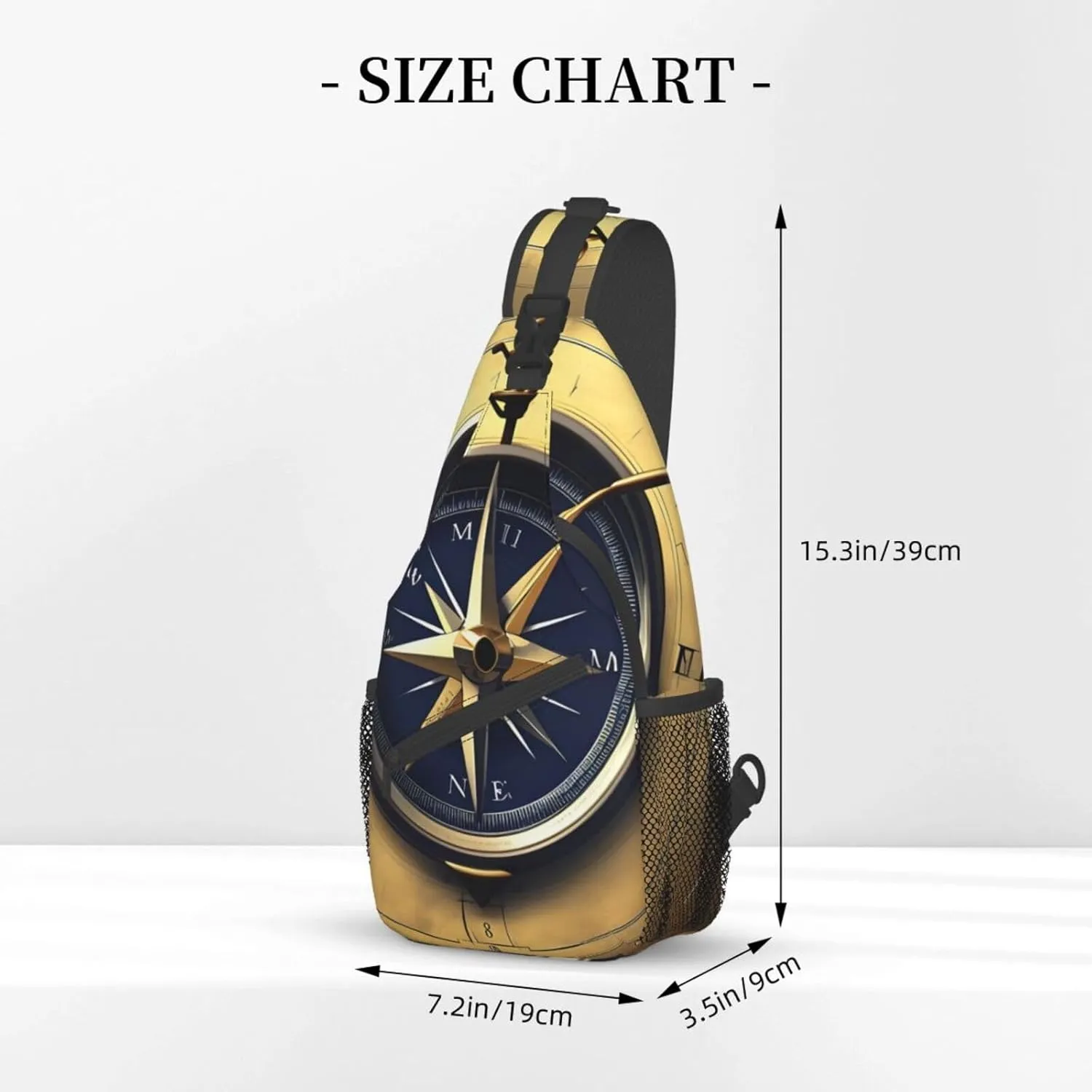 SSIMOO Law Of The Compass Navigation Versatile Travel Hiking Backpack-Perfect For Outdoor Cycling,Chest Shoulder Bag