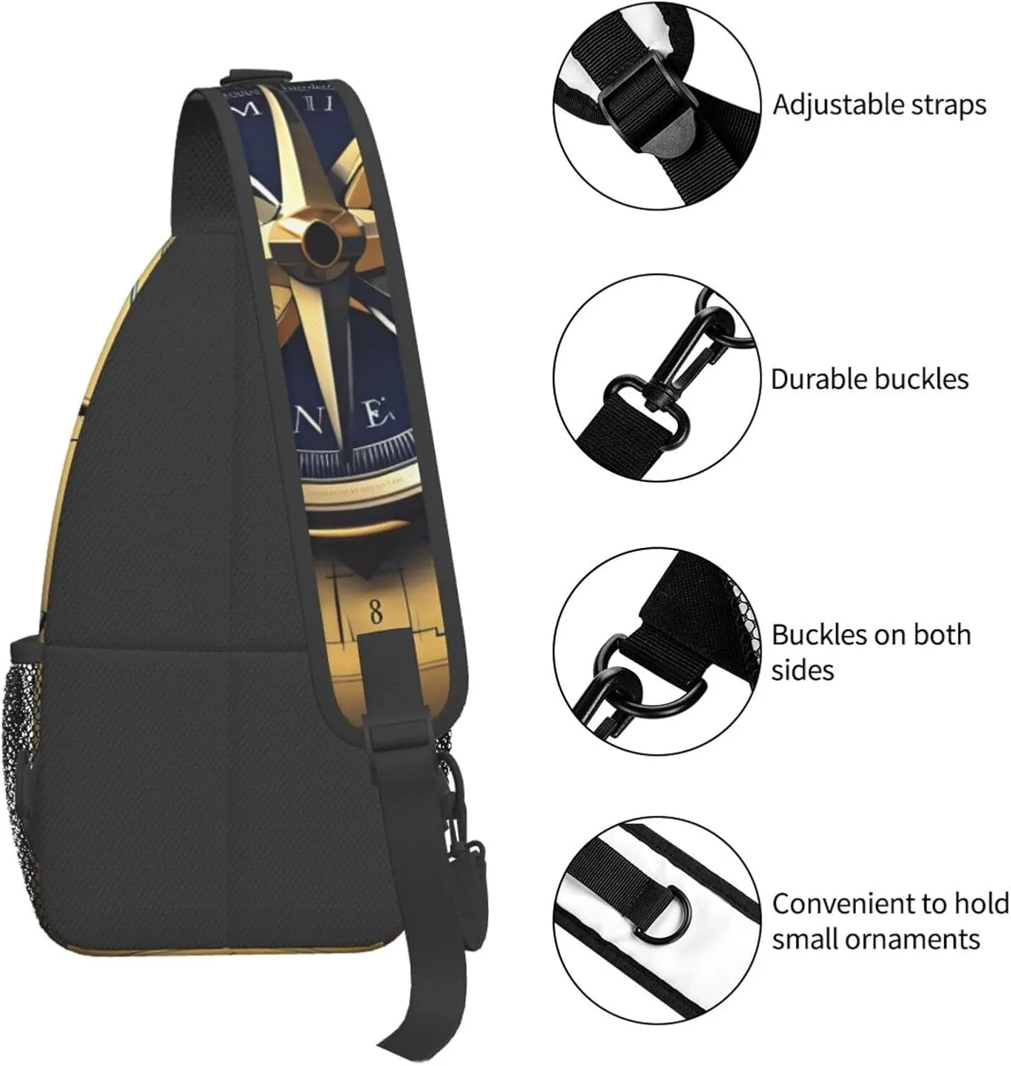 SSIMOO Law Of The Compass Navigation Versatile Travel Hiking Backpack-Perfect For Outdoor Cycling,Chest Shoulder Bag