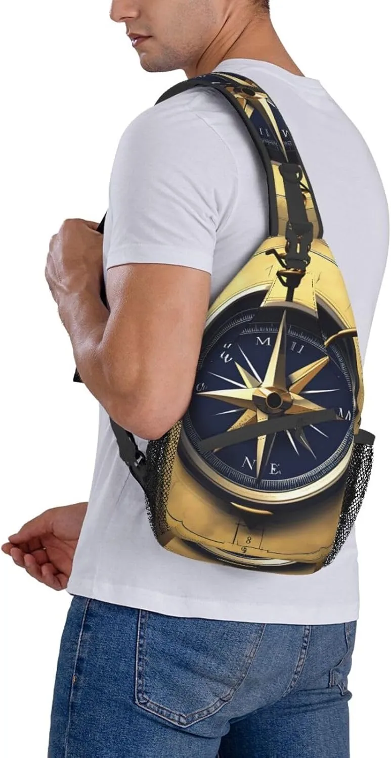 SSIMOO Law Of The Compass Navigation Versatile Travel Hiking Backpack-Perfect For Outdoor Cycling,Chest Shoulder Bag