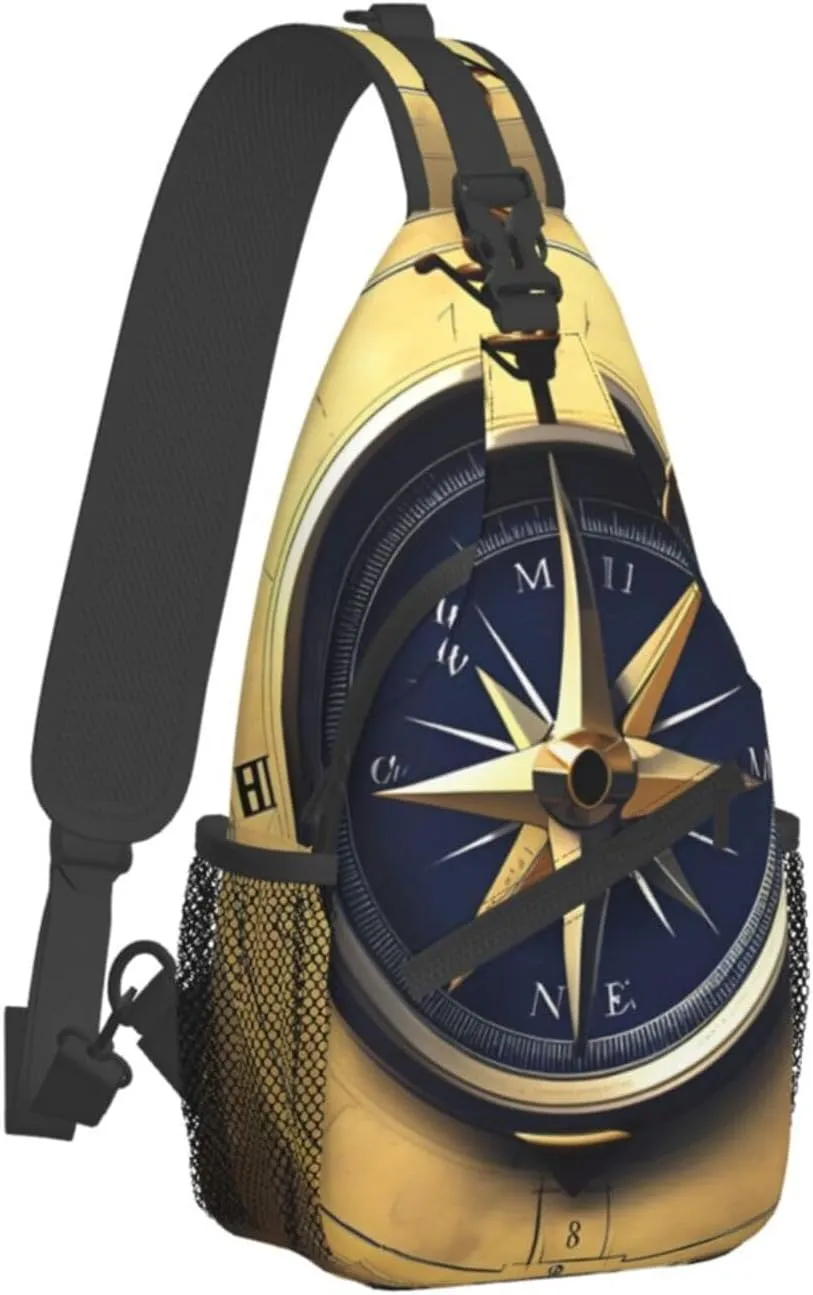 SSIMOO Law Of The Compass Navigation Versatile Travel Hiking Backpack-Perfect For Outdoor Cycling,Chest Shoulder Bag
