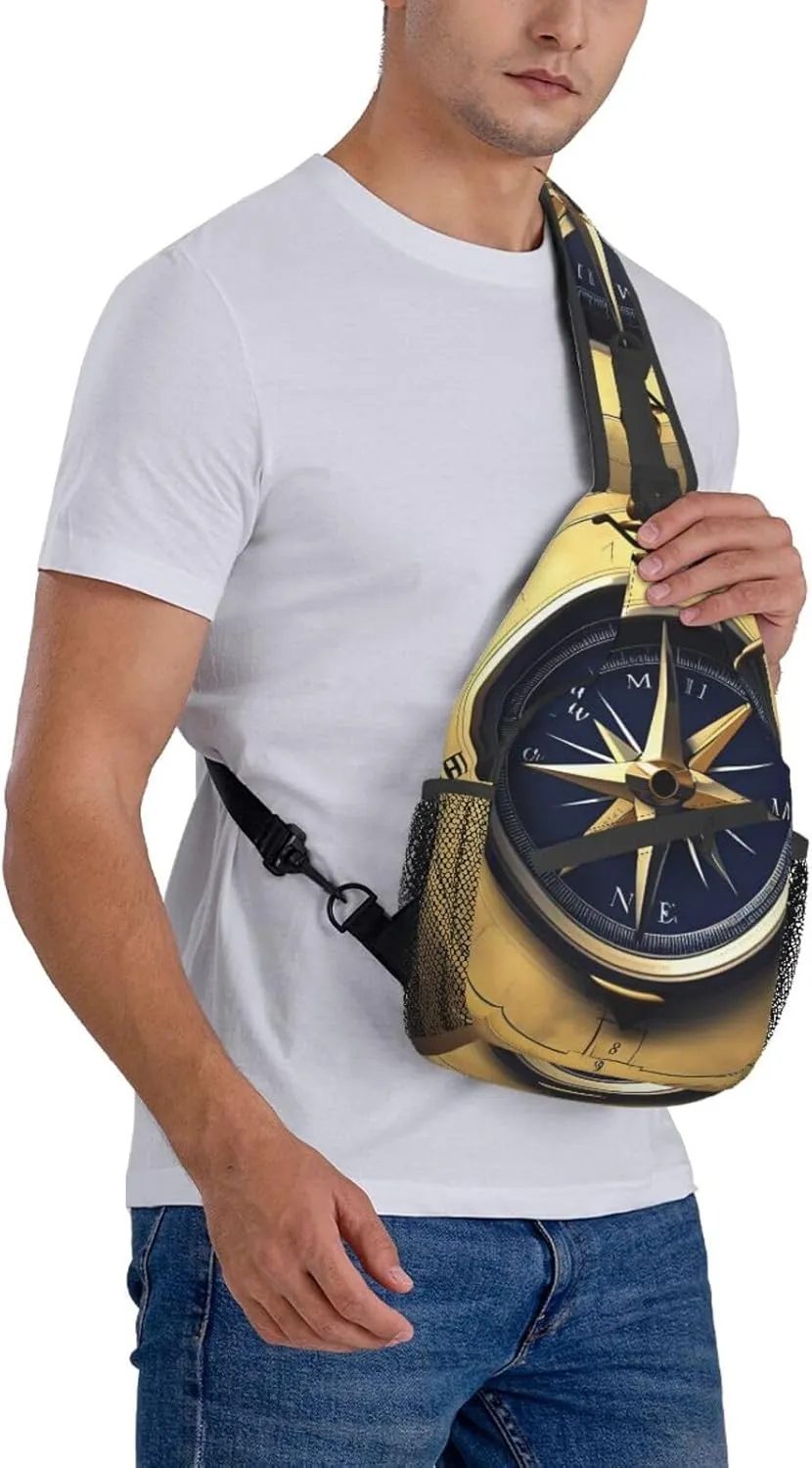 SSIMOO Law Of The Compass Navigation Versatile Travel Hiking Backpack-Perfect For Outdoor Cycling,Chest Shoulder Bag