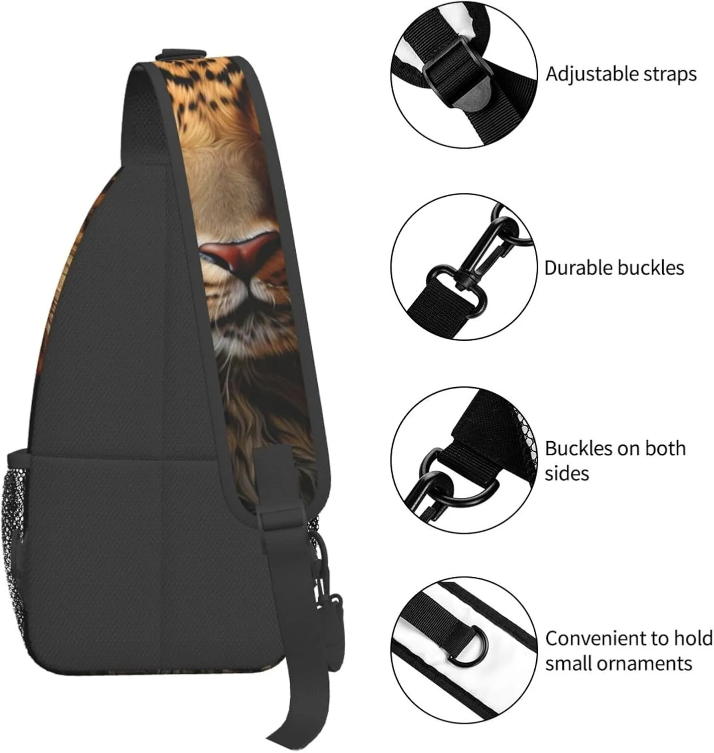 SSIMOO Leopard Print Versatile Travel Hiking Backpack-Perfect For Outdoor Cycling,Chest Shoulder Bag