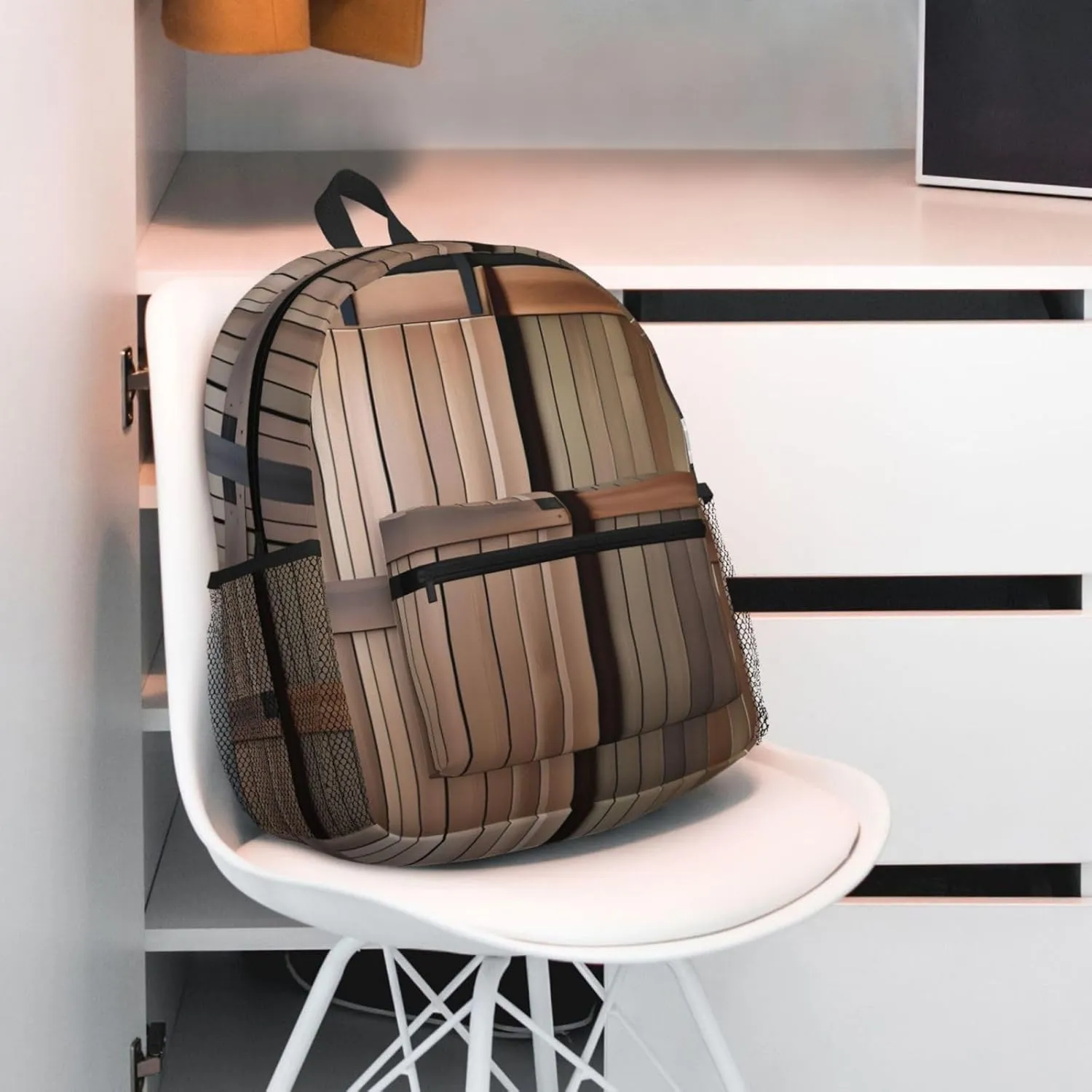 SSIMOO Teal Barn Door Floral Print Trendy Leisure Backpack Your Ideal Travel Companion,A Must-Have For Outdoor Travels