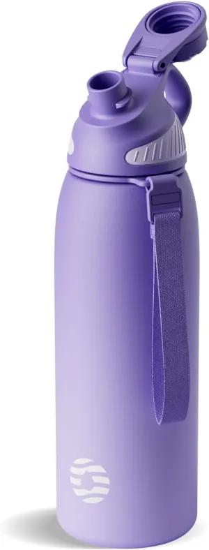Stainless Steel Insulated Sports Water Bottle 32oz, BPA-Free, Double-Wall Vacuum Insulation, Magnetic Cap, No Straw - Ideal Thermos for School, Fitness, and Outdoor Activities, Violet