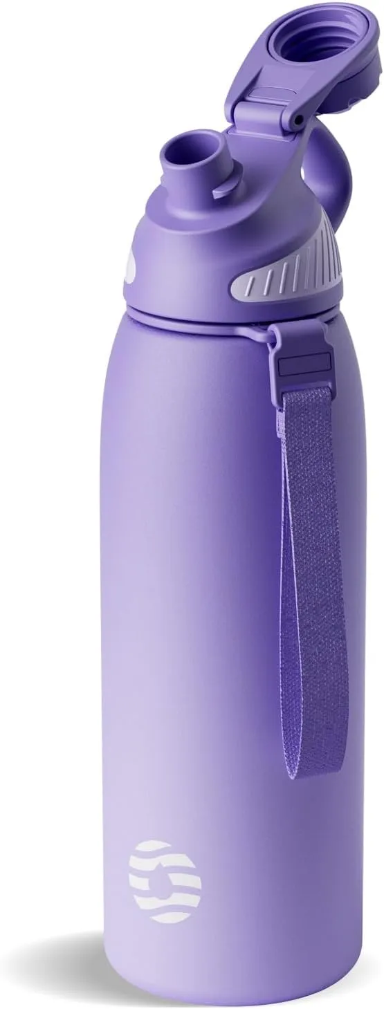 Stainless Steel Insulated Sports Water Bottle 32oz, BPA-Free, Double-Wall Vacuum Insulation, Magnetic Cap, No Straw - Ideal Thermos for School, Fitness, and Outdoor Activities, Violet