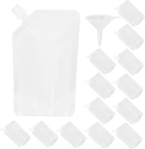 Stand-up Liquid Beverage Storage Pouches Leakproof Reusable Plastic Bags for Alcohol Juice Milk Edible Oil for Travel Outdoor Activities