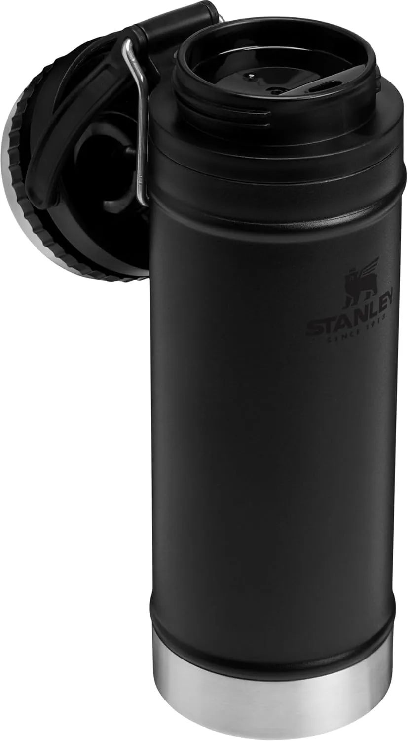 Stanley Travel Mug with Integrated French Press 16 oz | 5 Minute Brew, 4 Hours Hot, Leakproof Lid | Mesh Filter for Coffee Grounds | Insulated Stainless Steel Coffee Maker | BPA-Free