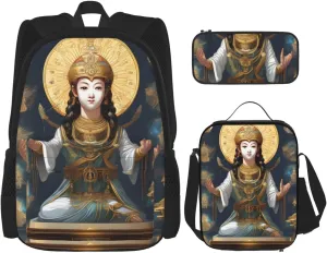 Statue Of Godbackpack 3 Piece Set, Duffel Bag,* Casual Backpack, Girls Boys Backpack For Hiking, School