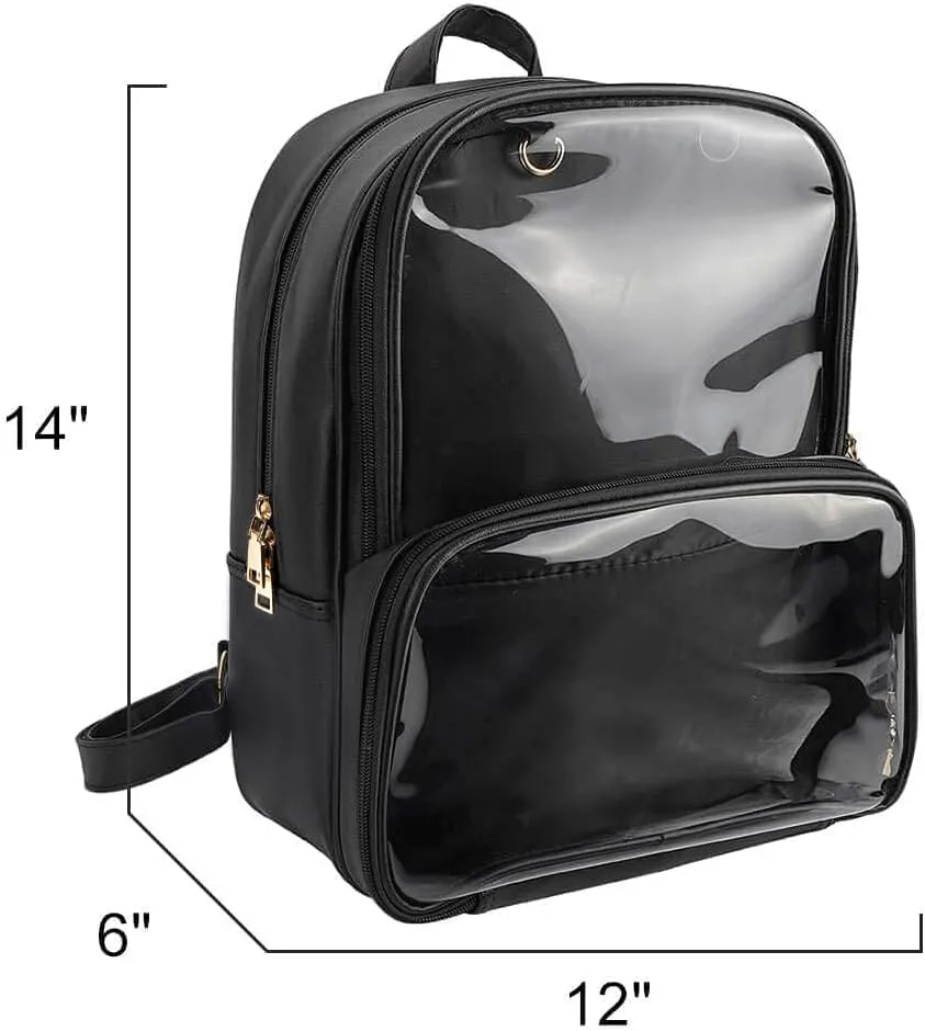 STEAMEDBUN Ita Bag Double Window Candy PU Leather Backpack Kawaii Pins Bag with insert